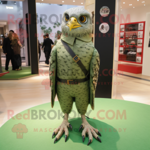 Olive Falcon maskot kostume...