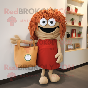 nan Spaghetti mascot costume character dressed with a Chinos and Tote bags
