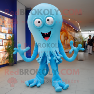 Sky Blue Octopus mascotte...