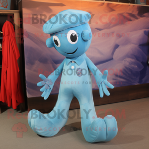 Sky Blue Octopus mascotte...