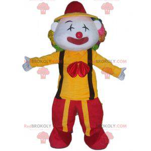 Mascote palhaço com roupa vermelha e amarela - Redbrokoly.com