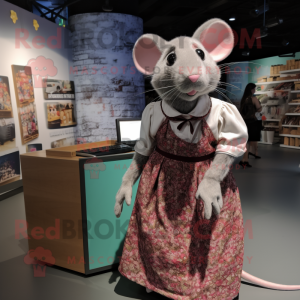 nan Rat mascot costume character dressed with a Maxi Skirt and Watches