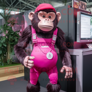 Magenta chimpansee mascotte...