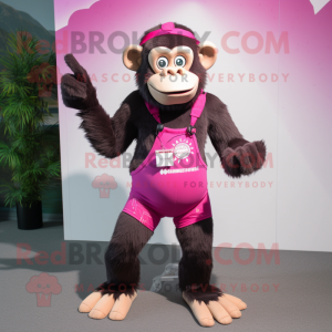 Magenta chimpanse maskot...