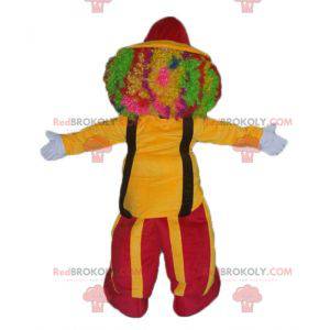 Mascote palhaço com roupa vermelha e amarela - Redbrokoly.com