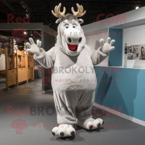 Silver Moose maskot kostume...