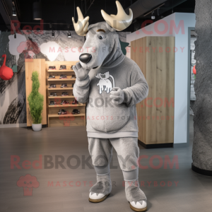 Silver Moose maskot kostume...