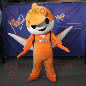 Oranje zwaardvis mascotte...