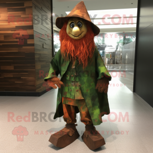 Rust Leprechaun mascot costume character dressed with a Cover-up and Shoe clips