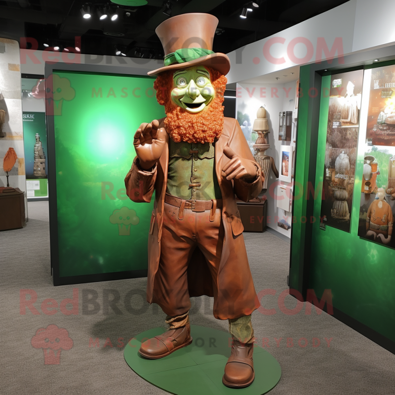 Rust Leprechaun mascot costume character dressed with a Cover-up and Shoe clips Rust Leprechaun mascot costume character dressed with a Cover-up and Shoe clips