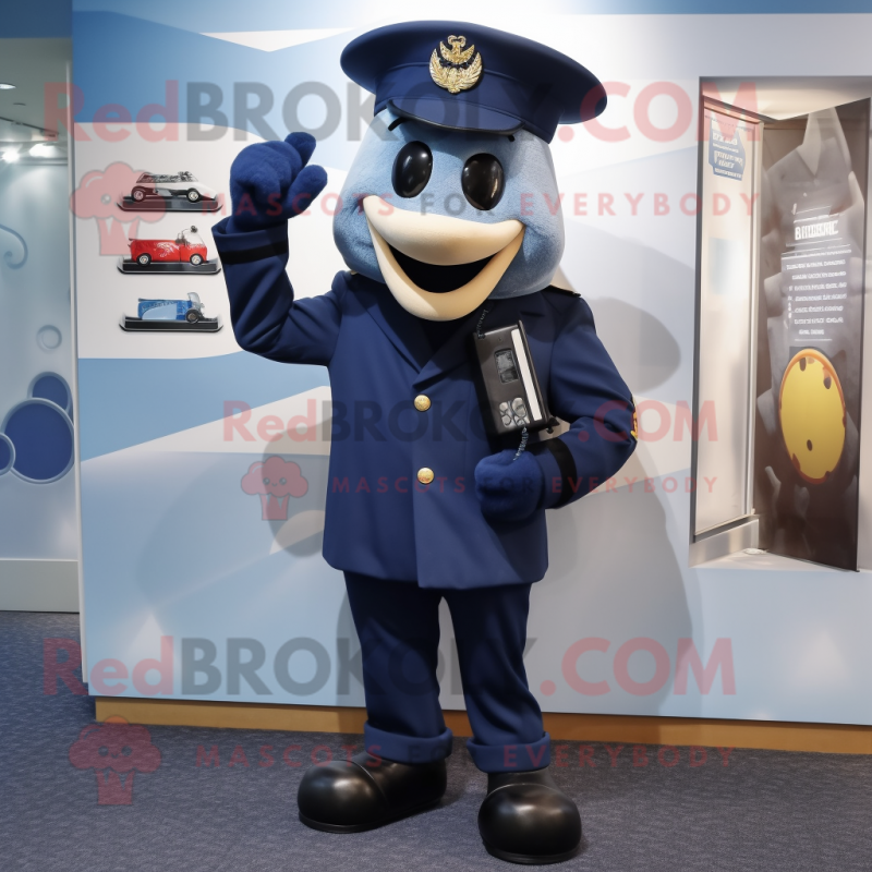 Navy Phone mascot costume character dressed with a Long Sleeve Tee and Briefcases Navy Phone mascot costume character dressed with a Long Sleeve Tee and Briefcases