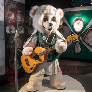 Vit keltisk harpa maskot...