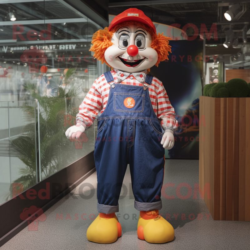 nan Clown mascot costume character dressed with a Denim Shorts and Brooches