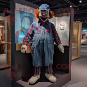 nan Clown mascot costume character dressed with a Denim Shorts and Brooches