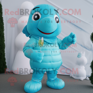 Cyan-Champagner Maskottchen...