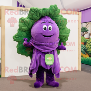 Paarse Broccoli mascotte...