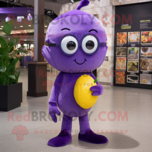 Purple Lemon maskot kostym...