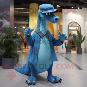 Blue Brachiosaurus mascotte...