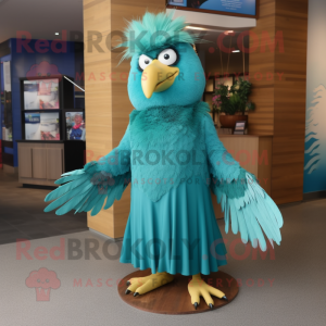 Teal Eagle maskot drakt...