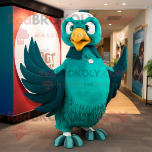 Teal Eagle mascotte kostuum...