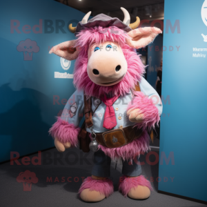 Pink Yak mascotte kostuum...