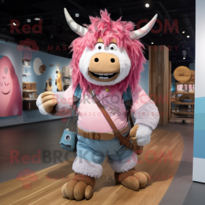 Pink Yak mascotte kostuum...