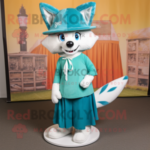 Cyan Fox mascotte kostuum...