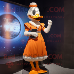 Orange Goose maskot kostym...