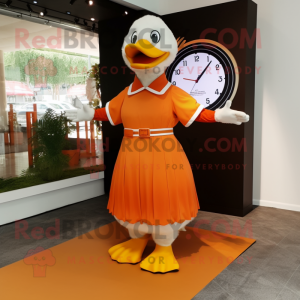 Orange Goose maskot kostume...