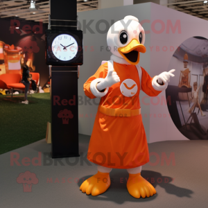 Orange Goose maskot kostym...