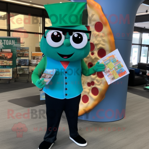 Teal Pizza Slice mascotte...