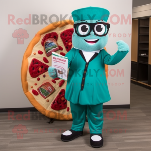 Teal Pizza Slice mascotte...