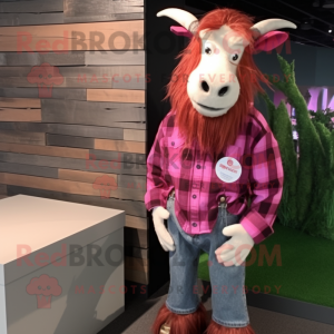 Magenta Boer Geit mascotte...