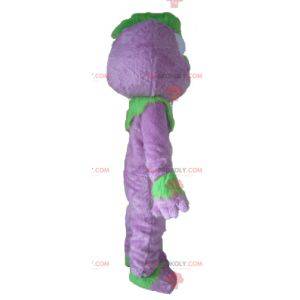 Mascotte de monstre violet et vert de marionnette -