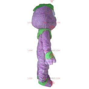 Mascotte de monstre violet et vert de marionnette -