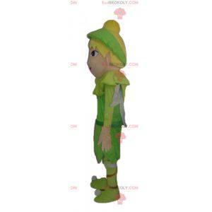 Mascote tinkerbell dos desenhos animados de Peter Pan -