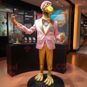 Gouden flamingo mascotte...