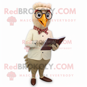 Beige Fasan maskot kostume...