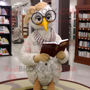 Beige Fasan maskot kostume...