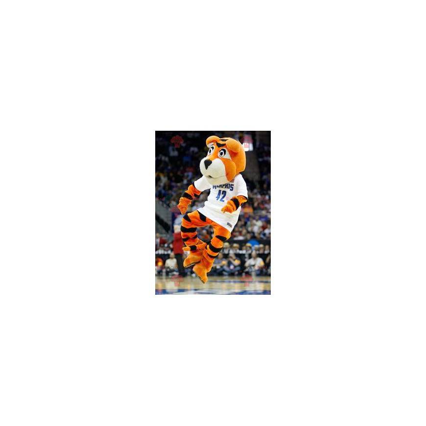 Zwart-wit oranje tijger mascotte - Redbrokoly.com