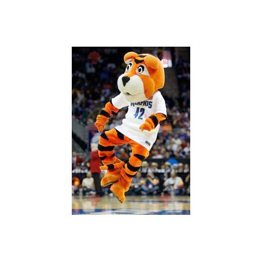 Mascotte della tigre arancione in bianco e nero - Redbrokoly.com