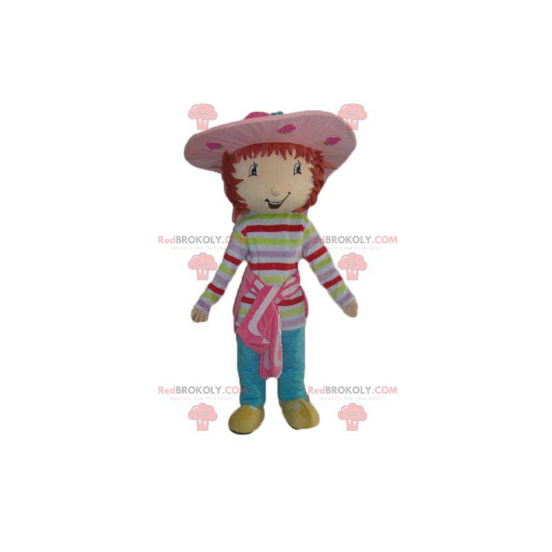 Mascot Charlotte aux Fraises, beroemd cartoonmeisje -