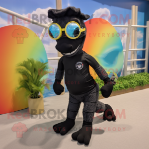 Black Seahorse mascotte...