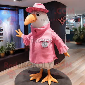 Rosa Seagull maskot kostym...