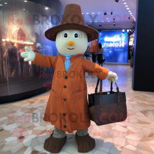Rust Magician mascot costume character dressed with a Button-Up Shirt and Tote bags