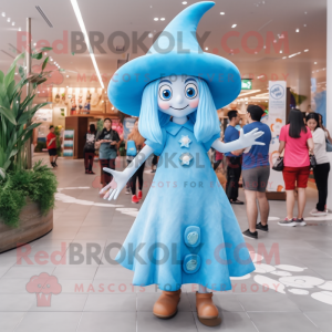 Sky Blue Witch maskot drakt...