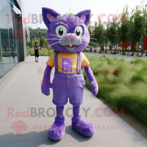 Purple Cat mascotte kostuum...