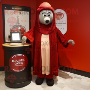 Rød Guinness maskot kostume...