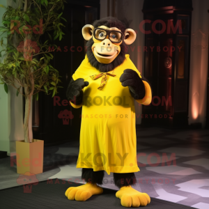 Gele chimpansee mascotte...