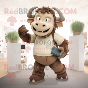 Beige Minotaur maskot...